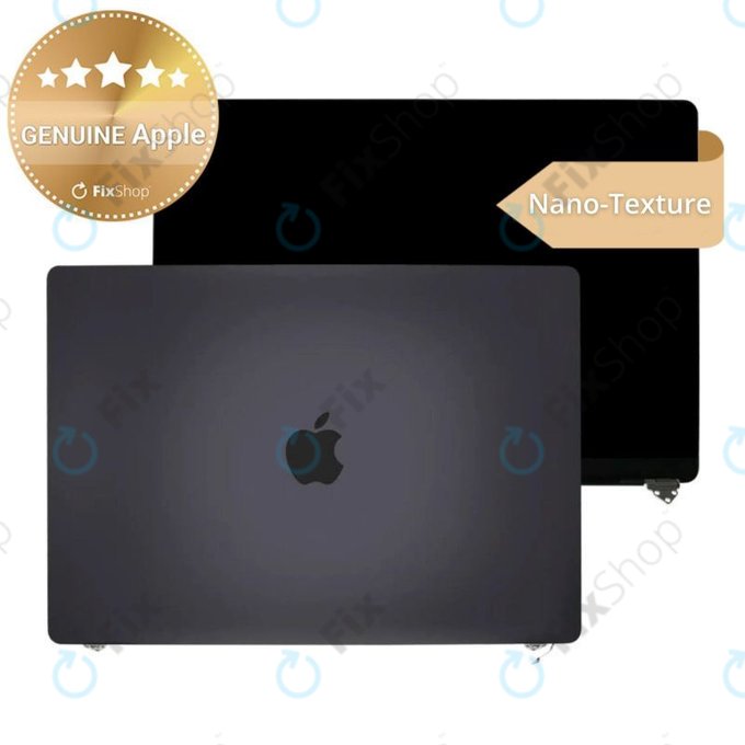 LCD zaslon za MacBook Pro 16" A3403 (2024), s sprednjim steklom in pokrovom, Nano-Texture, Space Black, 661-42326, Genuine Apple