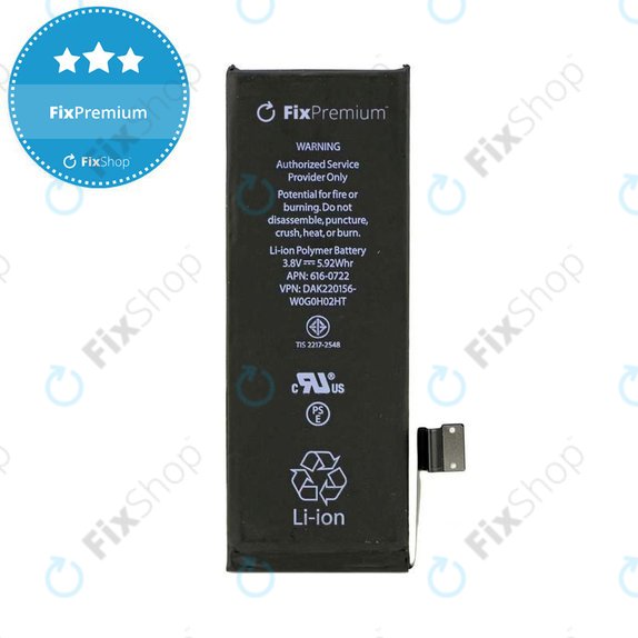Baterija za iPhone 5S, 1560mAh, FixPremium