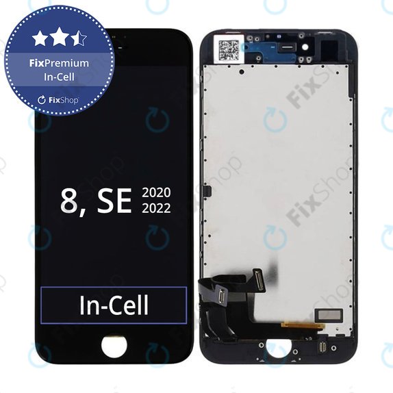 Apple iPhone 8, SE (2020), SE (2022) - LCD zaslon + steklo na dotik + okvir (Black) In-Cell FixPremium