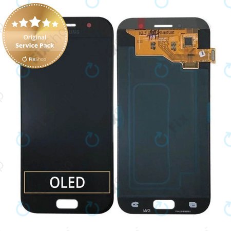 Samsung Galaxy A5 A520F (2017) - LCD zaslon + steklo na dotik (Black Sky) - GH97-19733A, GH97-20135A Genuine Service Pack