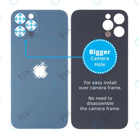 Apple iPhone 13 Pro Max - Steklo zadnjega ohišja s povečano odprtino za kamero (Blue)