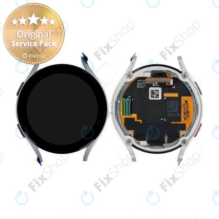 Samsung Galaxy Watch 4 44mm R870, R875 - LCD zaslon + steklo na dotik + okvir (Silver) - GH97-26410B Genuine Service Pack