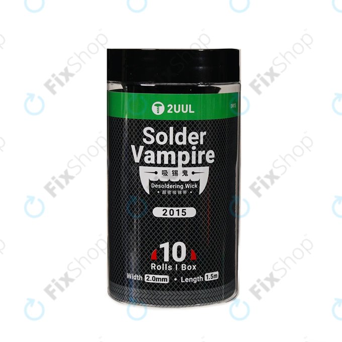 2UUL DW15 Solder Vampire - Odspajkalni knof (20mm × 1.5m) - 10 kosov