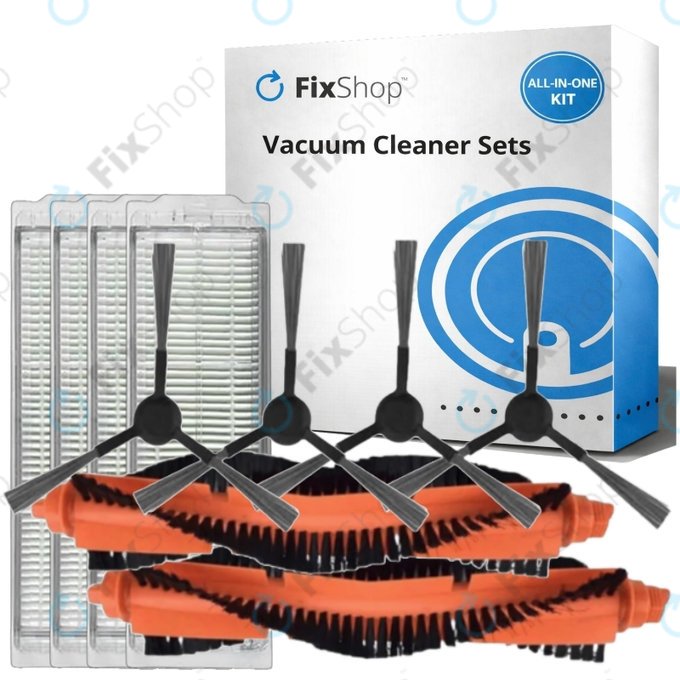Komplet nadomestnih delov za Xiaomi Viomi V2, V2 Pro, V3, SE, Mi Robot Vacuum Mop Pro (P), 2S (2x Glavna krtača, 4x Filter, 4x Stranska krtača)