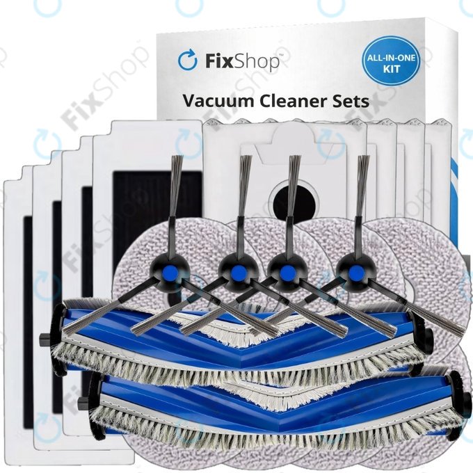 Komplet nadomestnih delov za Ecovacs Omni T30 (2x Glavna krtača, 4x Filter, 4x Stranska krtača, 8x Krpa za brisanje, 4x Vrečka za prah)
