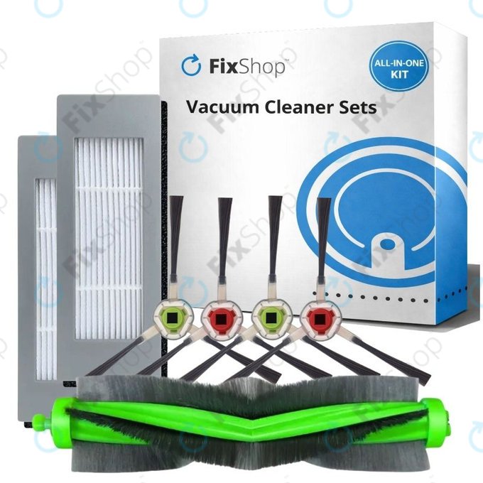 Komplet nadomestnih delov za iRobot Roomba Combo 1138, Ecovacs Deebot Ozmo 930 (1x Glavna krtača, 2x Filtri, 2 para stranskih krtač)