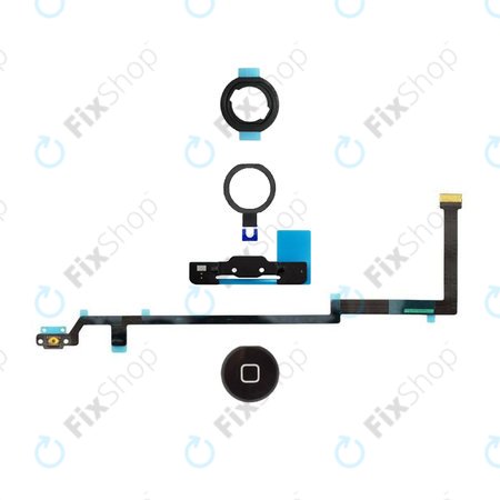 Apple iPad Air - Gumb Domov + Flex kabel + držalo + plastični obroč + tesnilo (Black)
