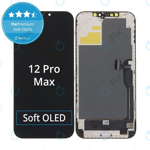 Zaslon Soft OLED za iPhone 12 Pro Max, Steklo na dotik z okvirjem, DIAGNOSTIC