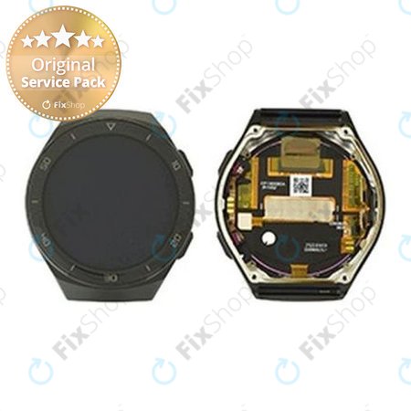 Huawei Watch GT2e Hector-B19R - LCD zaslon + steklo na dotik + okvir (Graphite Black) - 02353MSK Genuine Service Pack