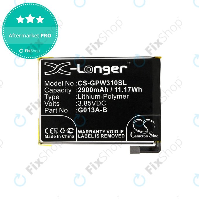Baterija za Google Pixel 3, 2900mAh, Li-Pol, 3.85 V, G013A-B, HQ