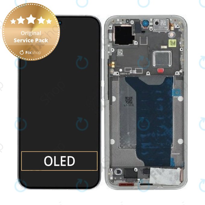 Zaslon za Xiaomi 15T Pro 5G, Gray, Steklo na dotik z okvirjem, 5600050O12U00, Genuine Service Pack