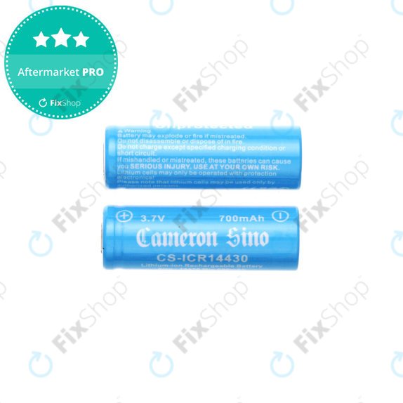 Polnilna baterija, 2 kosa, 650mAh, Li-ion, 3.7V, 14430, HQ