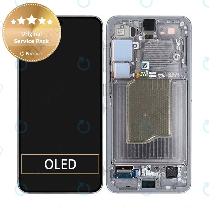 Samsung Galaxy S25 - LCD zaslon + steklo na dotik + okvir (Silver Shadow) - GH82-36329A Genuine Service Pack