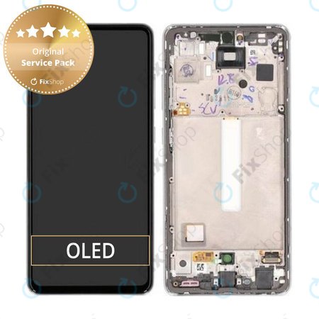 Samsung Galaxy A52s 5G A528B - LCD zaslon + steklo na dotik + okvir (Awesome White) - GH82-26861D, GH82-26863D, GH82-26910D, GH82-26909D Genuine Service Pack