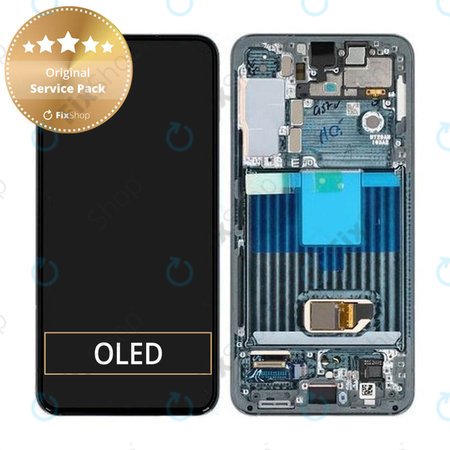 Samsung Galaxy S22 S901B - LCD zaslon + steklo na dotik + okvir (Green) - GH82-27520C, GH82-27521C Genuine Service Pack