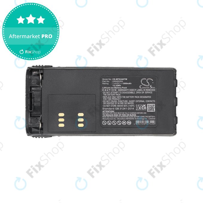Baterija za Motorola MTX, GP, HT, 1800mAh, Li-Ion, 7.4V, HNN9008A, HQ