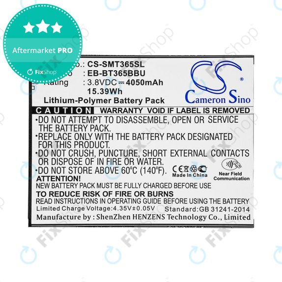 Baterija za Samsung Galaxy Tab Active 2 8.0, 4050mAh, Li-Pol, 3.8V, EB-BT365BBU, HQ