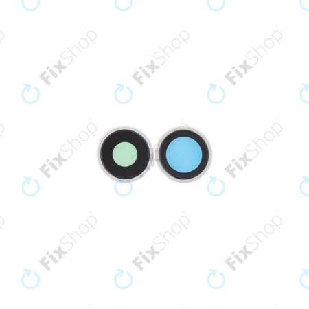 Apple iPhone 16, 16 Plus - Steklo zadnje kamere z okvirjem (White) - 2 kosa