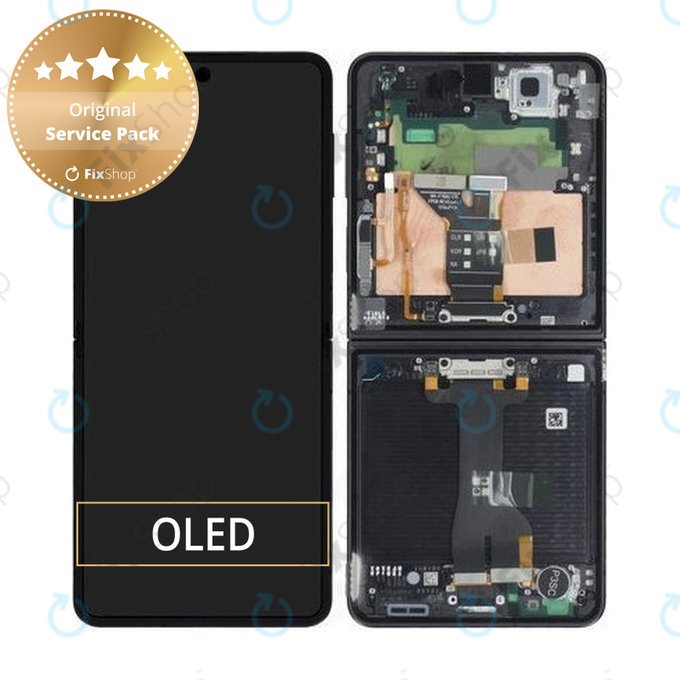 Samsung Galaxy Z Flip 7 F766B - LCD zaslon + steklo na dotik + okvir (Jetblack) - GH82-37581C Genuine Service Pack