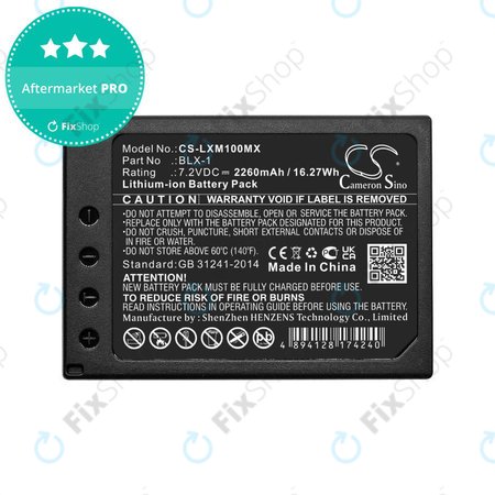 Baterija za Olympus OM SYSTEM OM-1, OM-1 Mirrorless, 2260mAh, Li-Ion, 7.2V, BLX-1, HQ