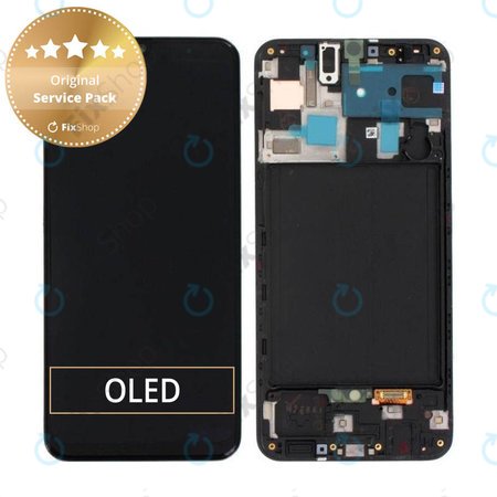 Samsung Galaxy A50 A505F - LCD zaslon + steklo na dotik + okvir (Black) - GH82-19204A, GH82-19713A, GH82-19714A, GH82-19289A Genuine Service Pack