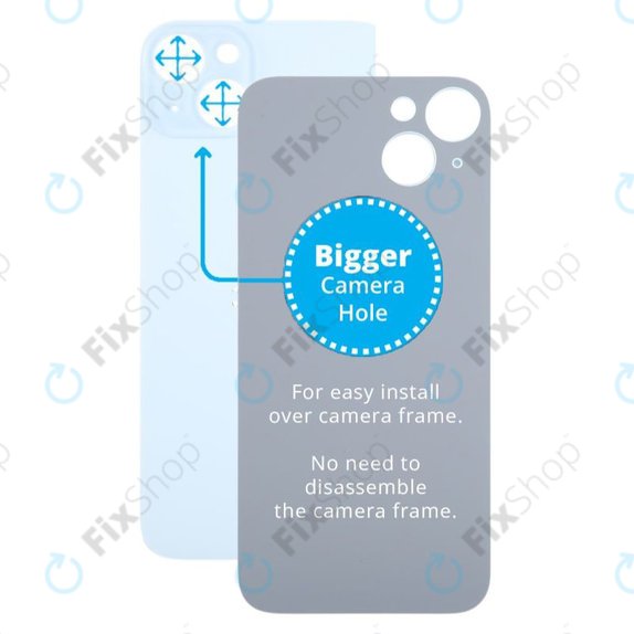 Apple iPhone 15 Plus - Steklo zadnjega ohišja s povečano luknjo za kamero (Blue)