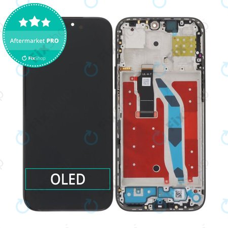 Honor 200 Lite - LCD zaslon + steklo na dotik + okvir (Midnight Black) OLED