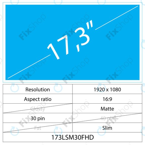 17.3 LCD Slim mat 30 pin FHD