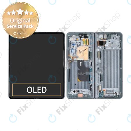 Samsung Galaxy Z Fold 4 F936B - LCD zaslon + steklo na dotik + okvir (Graygreen) - GH82-29461B, GH82-29462B Genuine Service Pack