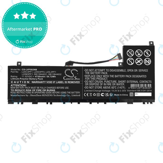 Baterija za Lenovo IdeaPad 5 Pro 14ITL6, 4750mAh, Li-Pol, 11.52V, L20C3PF1, HQ
