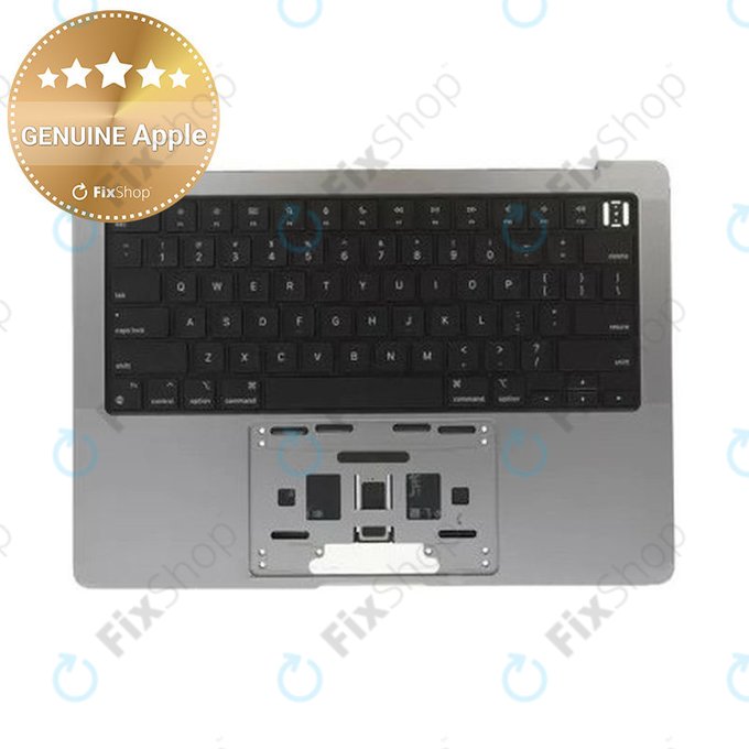 Zgornji okvir tipkovnice za MacBook Pro 14", A2442 (2021), A2779 (2023), US tipkovnico in baterijo, Space Gray, 661-32210, Genuine Apple