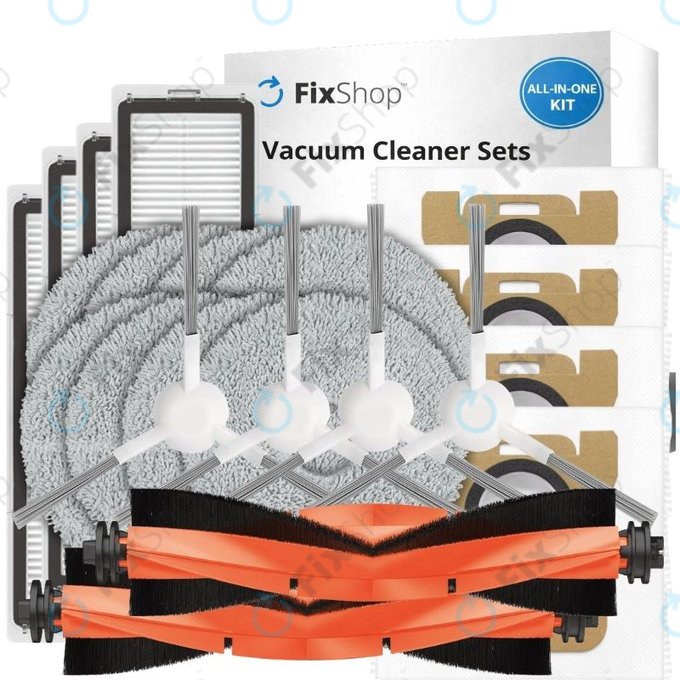 Komplet nadomestnih delov za Xiaomi Robot Vacuum X10 (2x Glavni krtači, 4x Filtri, 4x Stranski krtači, 4x Krpe za brisanje, 4x Vrečke za prah)