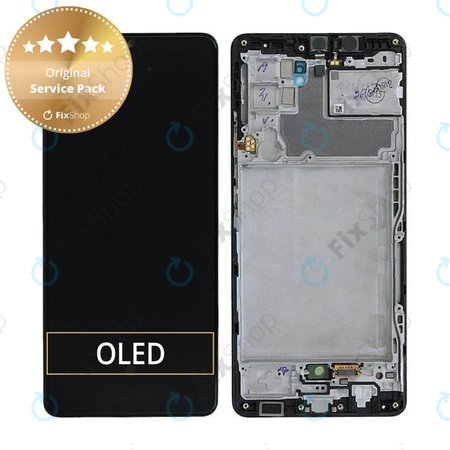 Samsung Galaxy A42 5G A426B - LCD zaslon + steklo na dotik + okvir (Prism Dot Black) - GH82-24375A, GH82-24376A Genuine Service Pack