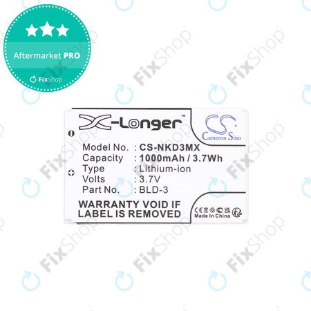 Baterija za Nokia 7250i, 6610, 6585, 6560, 6200, 6220, 1000mAh, Li-Ion, 3.7V, BLD-3, HQ