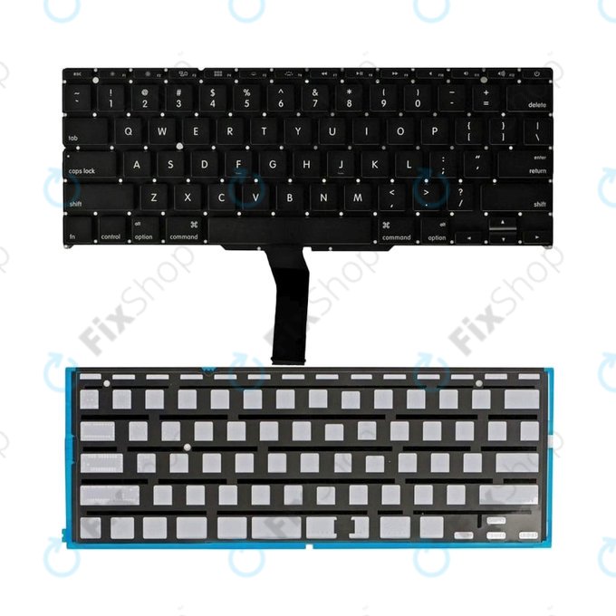 Apple MacBook Air 11" A1370 (Late 2010 - Mid 2011), A1465 (Mid 2011 - Early 2015) - Tipkovnica + osvetlitev ozadja US