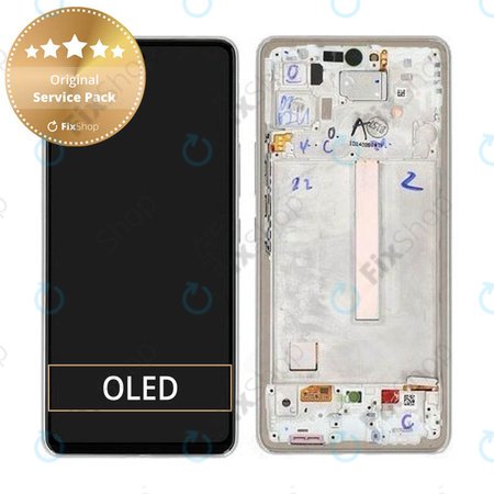 Samsung Galaxy A53 5G A536B - LCD zaslon + steklo na dotik + okvir (Awesome White) - GH82-28024B, GH82-28025B Genuine Service Pack