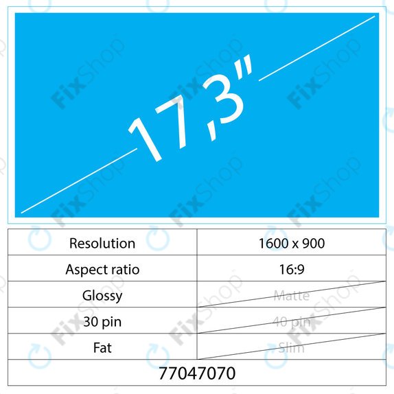 17.3 LCD Fat sijajni 30 pin HD+