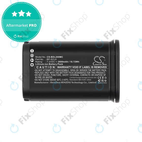 Baterija za Leica Q2, Q3, SL2, SL2s, 2600mAh, Li-Ion, 7.2V, BP-SCL6, HQ