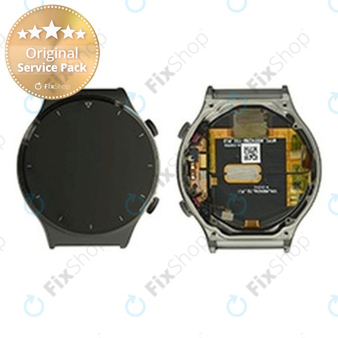 Huawei Watch GT 2 Pro Vidar-B19 - LCD zaslon + steklo na dotik + okvir (Night Black) - 02353VUA Genuine Service Pack