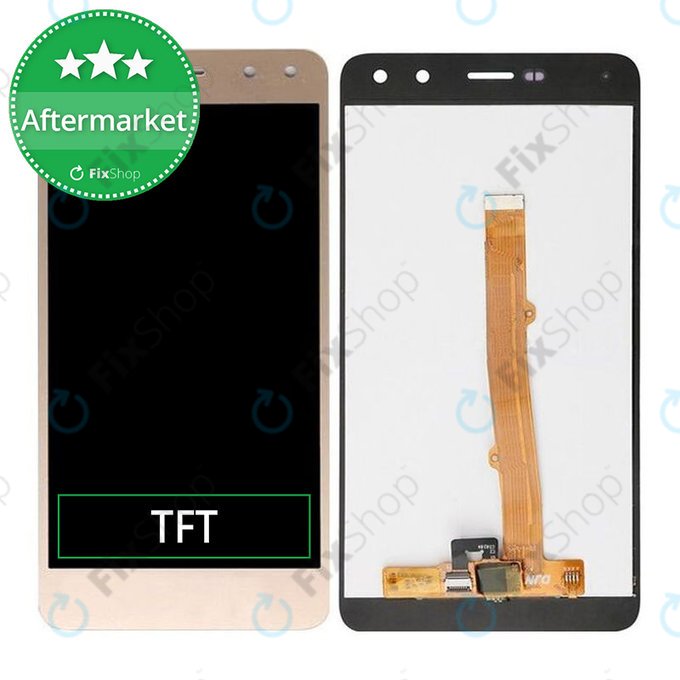 Huawei Y6 (2017) - LCD zaslon + steklo na dotik (Gold) TFT