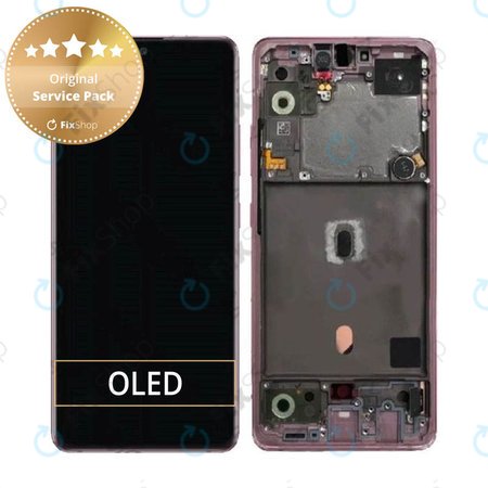 Samsung Galaxy A51 5G A516B - LCD zaslon + steklo na dotik + okvir (Prism Cube Pink) - GH82-23100C, GH82-23124C Genuine Service Pack