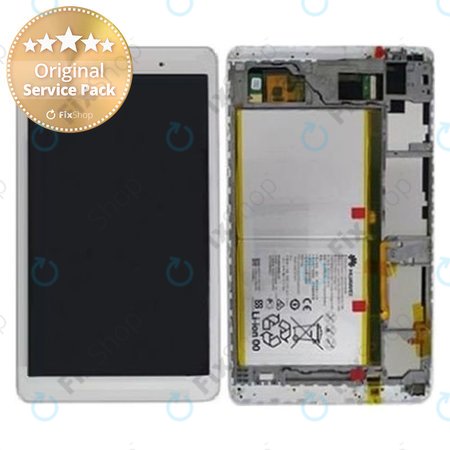 Huawei MediaPad T2 10.0 Pro - LCD zaslon + steklo na dotik + okvir + baterija (Pearl White) - 02350TNC Genuine Service Pack