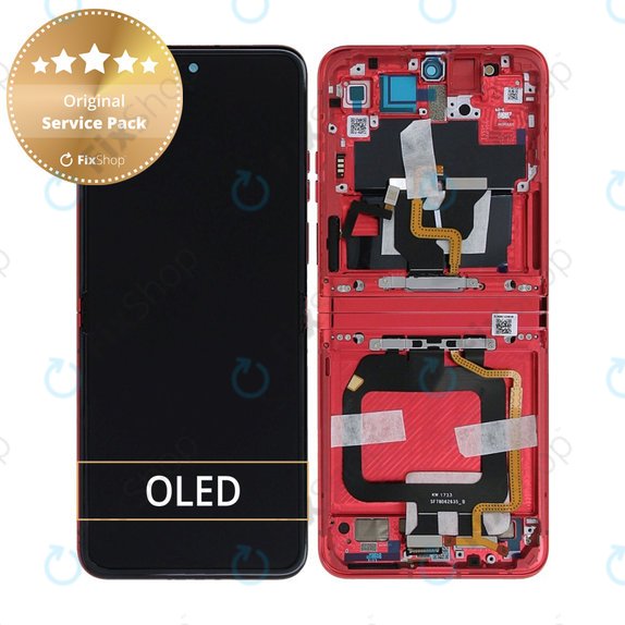 Motorola Razr 40 Ultra - LCD zaslon + steklo na dotik + okvir (Viva Magenta) - 5D68C22598 Genuine Service Pack