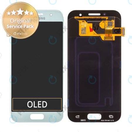 Samsung Galaxy A3 A320F (2017) - LCD zaslon + steklo na dotik (Blue Haze) - GH97-19732C, GH97-19753C Genuine Service Pack