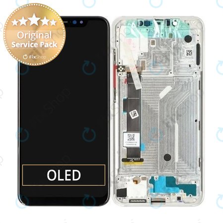 Xiaomi Mi 8 - LCD zaslon + steklo na dotik + okvir (Silver) - 560310020033, 560310002033 Genuine Service Pack