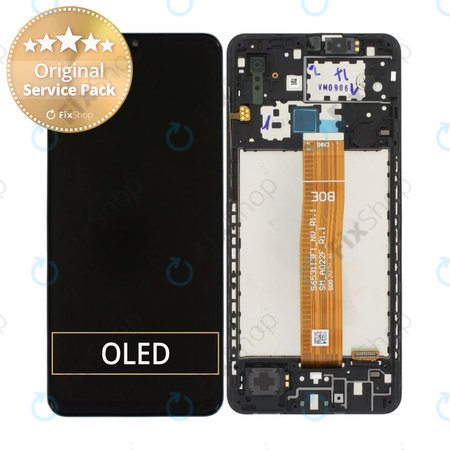 Samsung Galaxy A02 A022F - LCD zaslon + steklo na dotik + okvir (Black) - GH82-25249A, GH82-25250A Genuine Service Pack