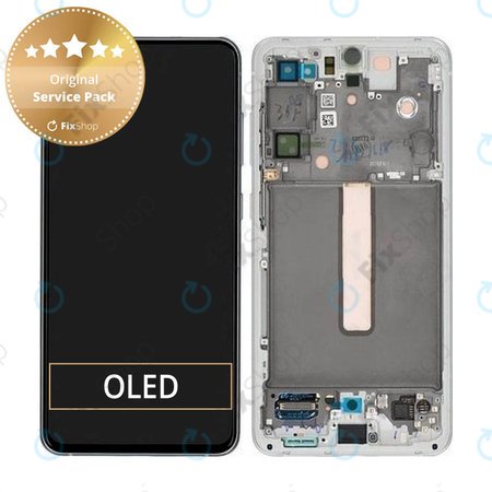 Samsung Galaxy S21 FE G990B - LCD zaslon + steklo na dotik + okvir (White) - GH82-26414B, GH82-26420B, GH82-26590B Genuine Service Pack