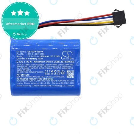 Baterija za Ecovacs Winbot X, WA30, WA50, 2600mAh, Li-Ion, 22.2V, S07-Li-222-3000, HQ