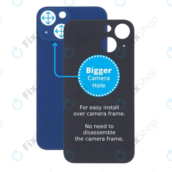 Apple iPhone 13 Mini - Steklo zadnjega ohišja s povečano odprtino za kamero (Blue)
