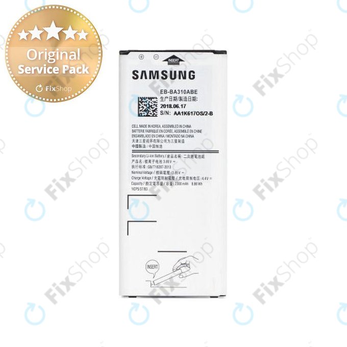 Samsung Galaxy A3 A310F (2016) - Baterija EB-BA310ABE 2300mAh - GH43-04562A, GH43-04562B Genuine Service Pack
